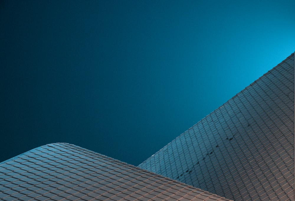 blue sky over gray building