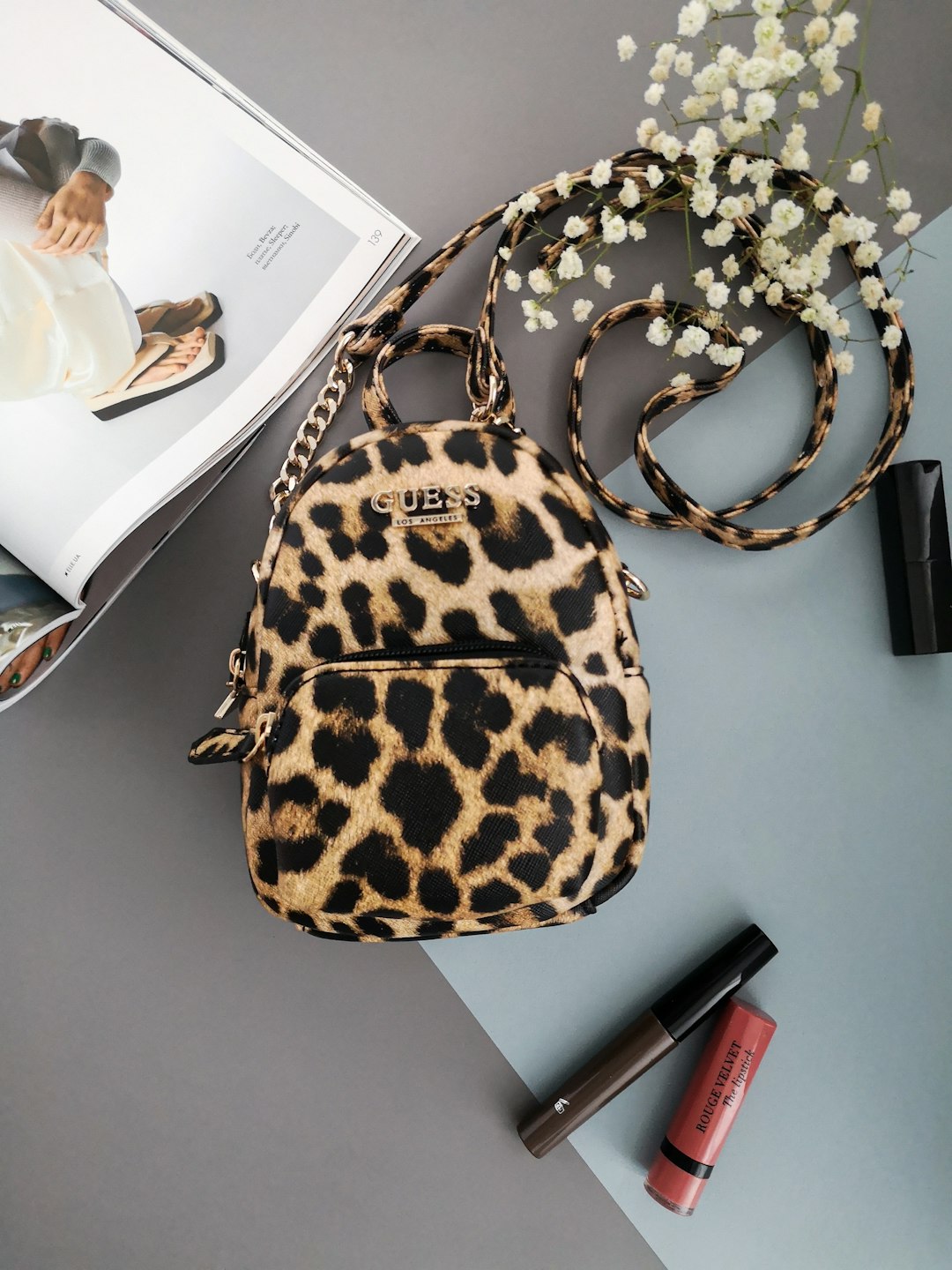 brown and black leopard print handbag