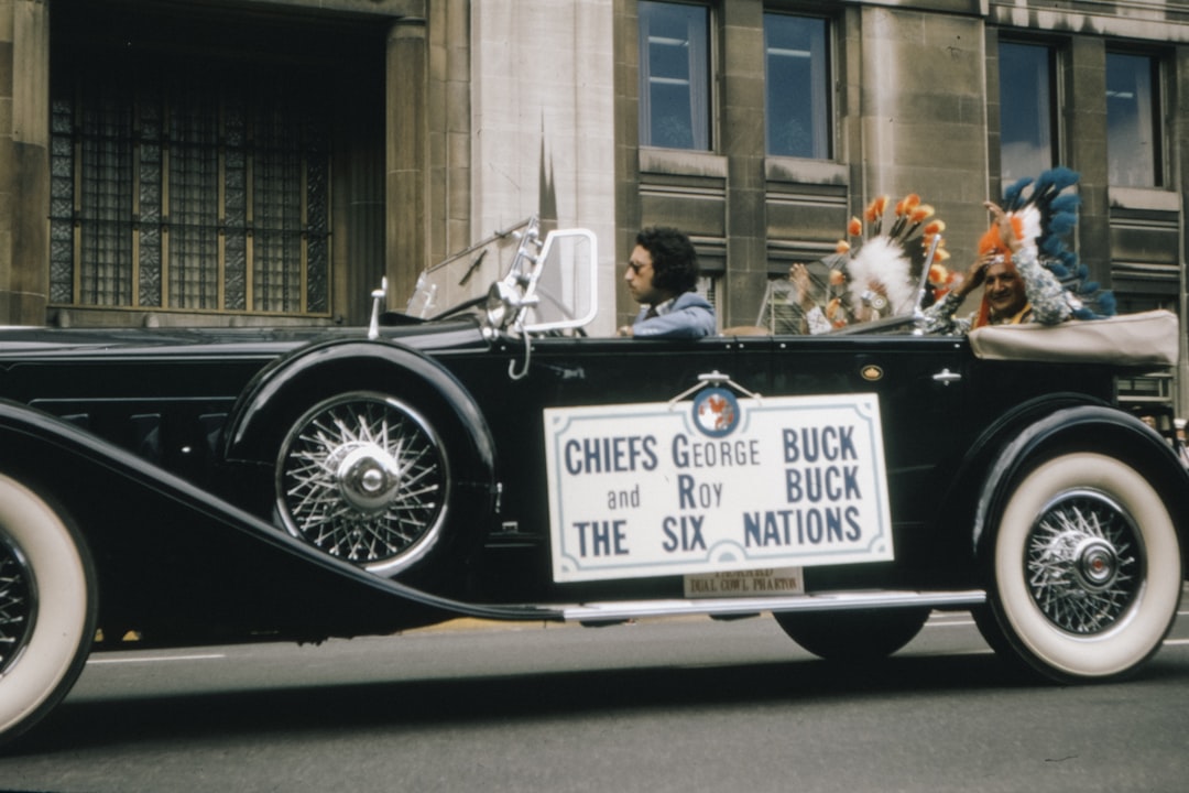 black and white vintage car