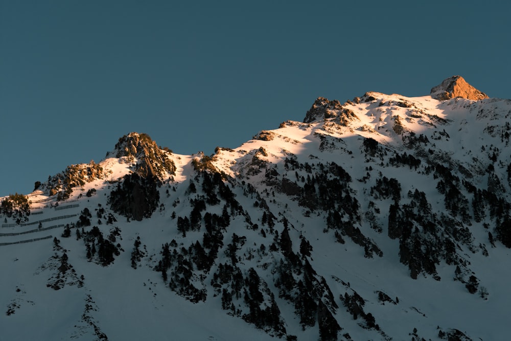 snow covered mountain under blue sky during daytime