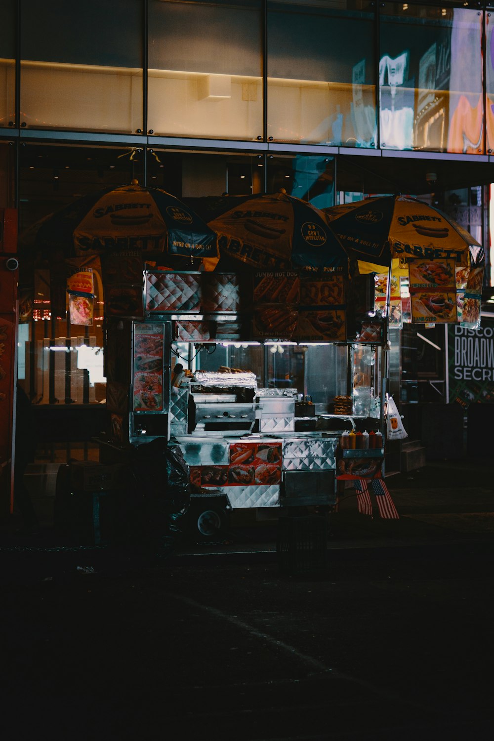 white and red food stall
