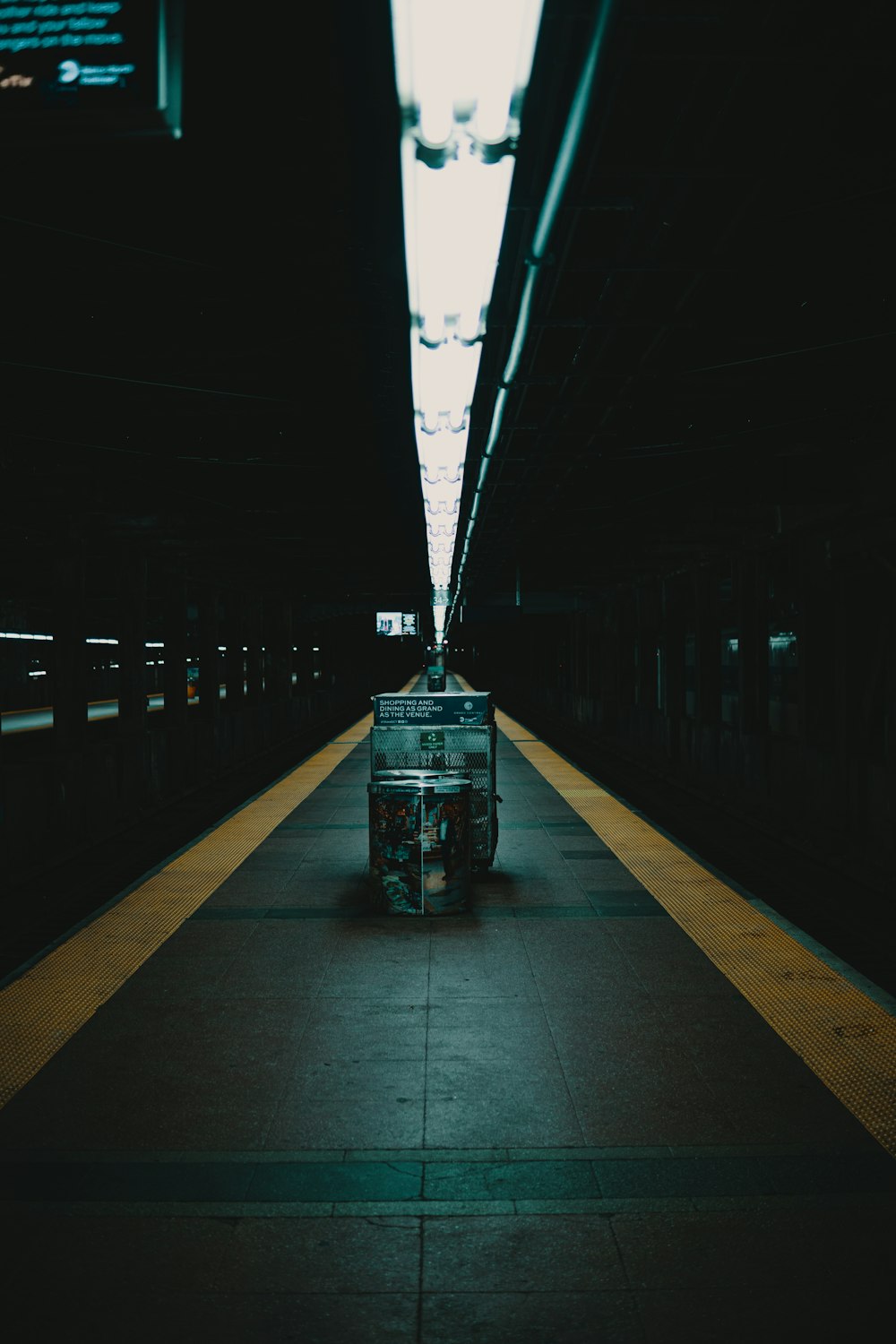 black and green train in tunnel