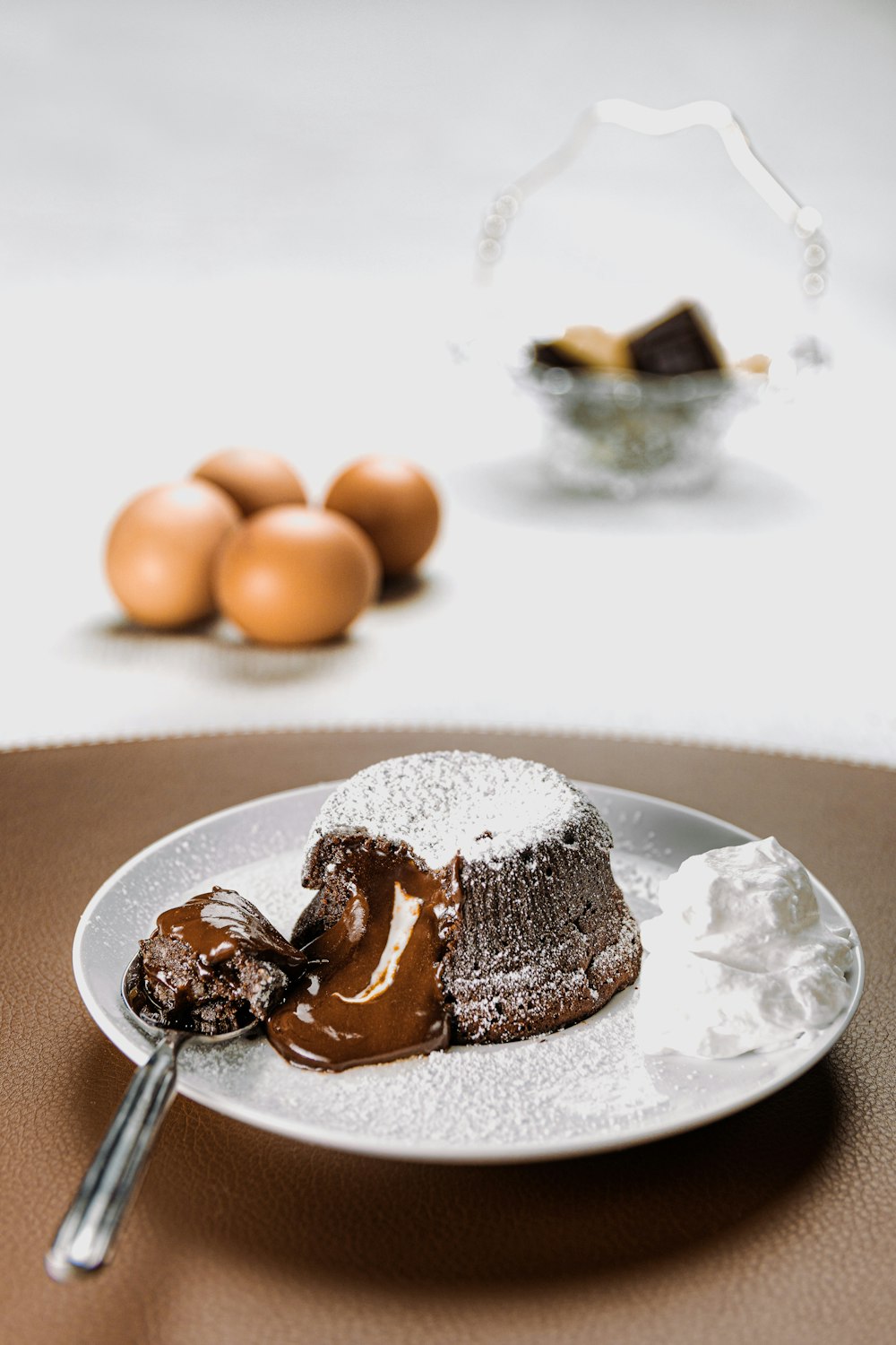 chocolate cake on white ceramic plate