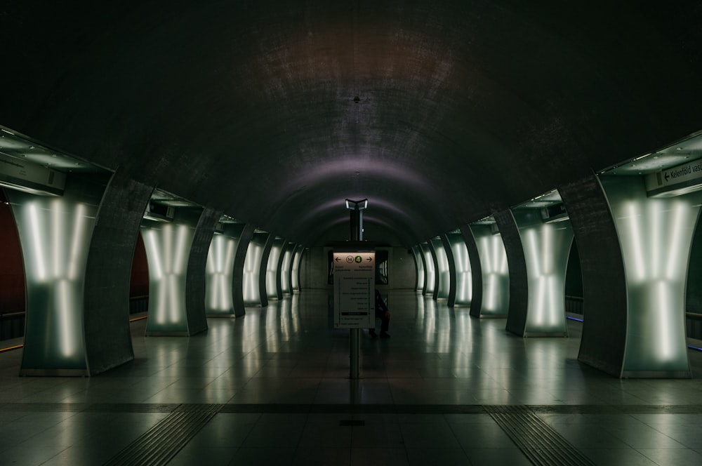 tunnel with gray metal doors