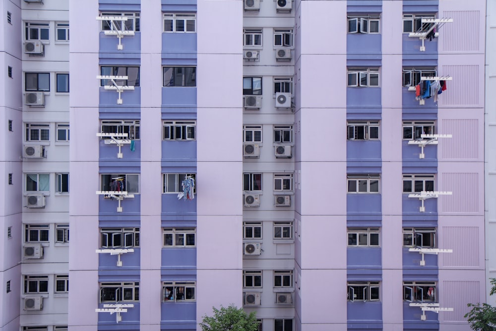 white and blue concrete building