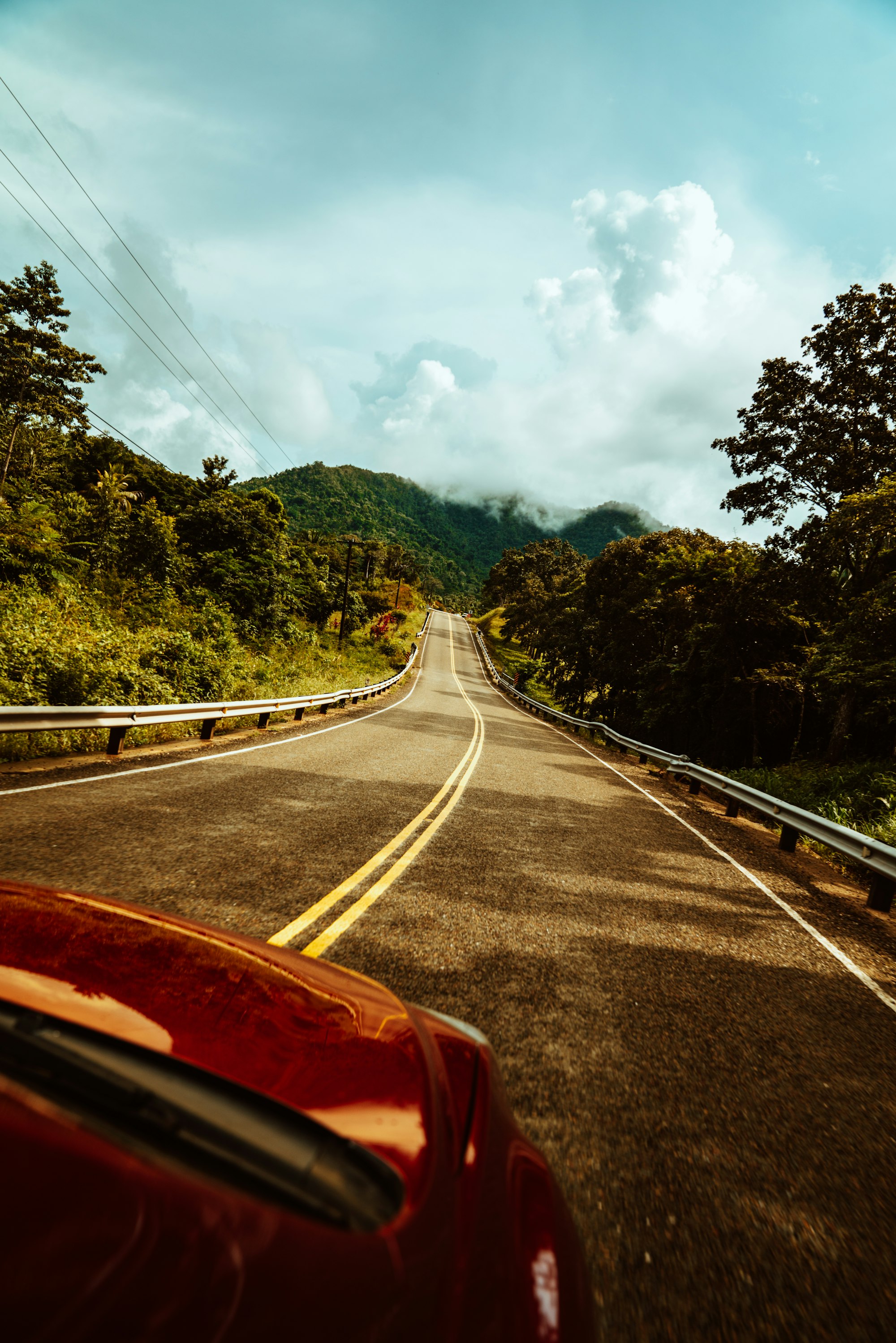 Hummingbird Highway winding through the forests of Belize.