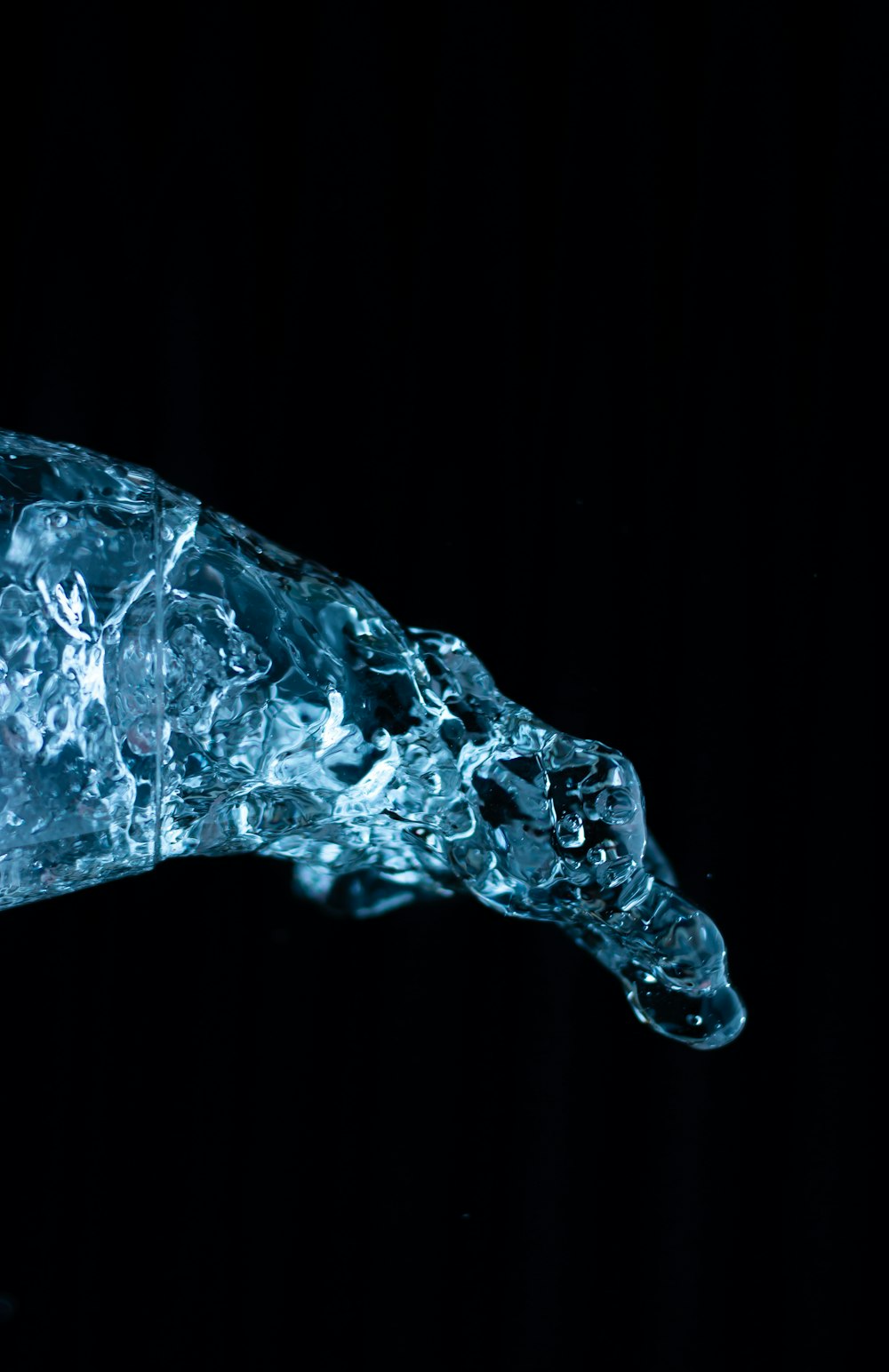 water splash in black background