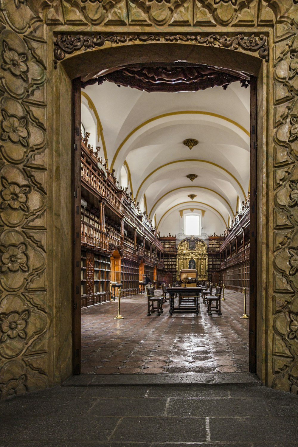 brown wooden chairs inside building