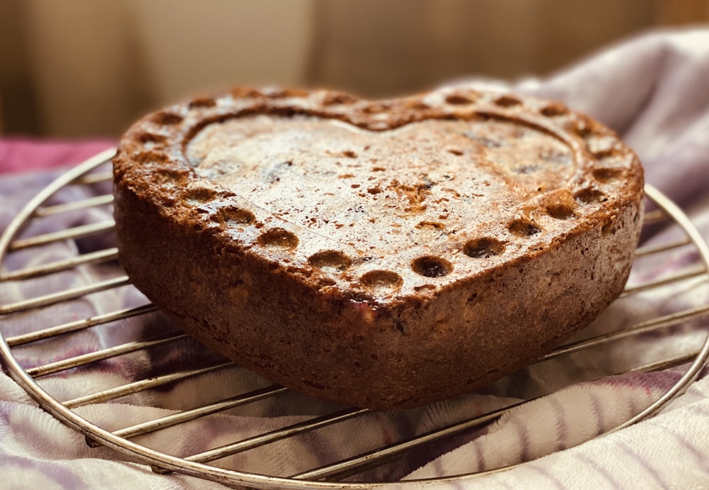 brown bread on stainless steel tray