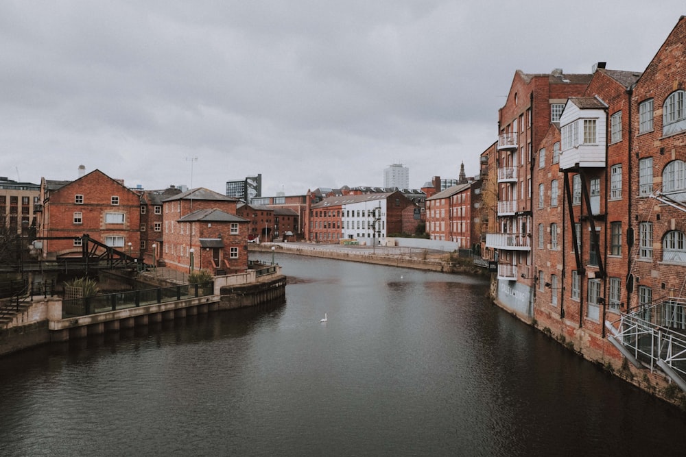 brown concrete building beside river during daytime