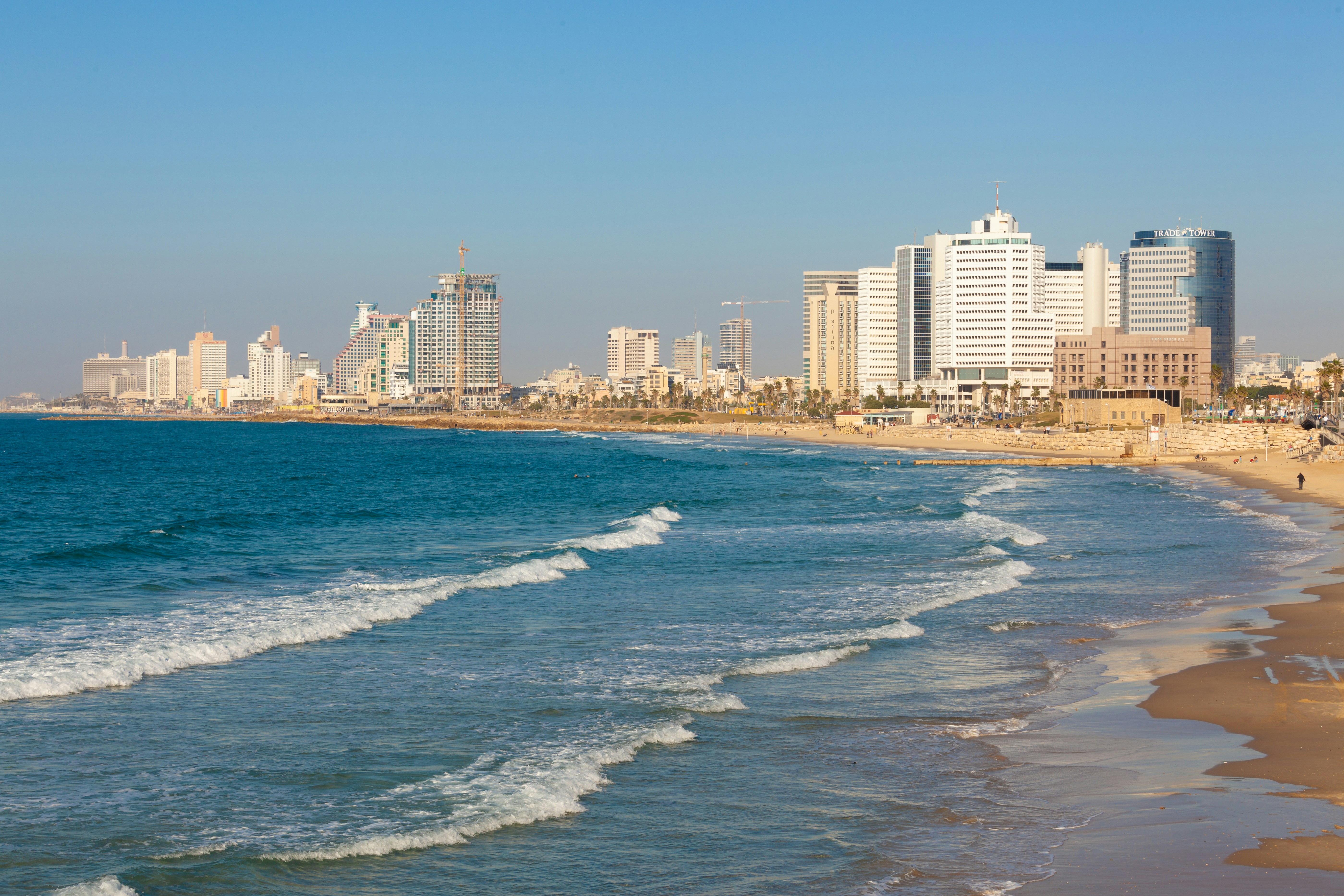 city skyline across sea during daytime