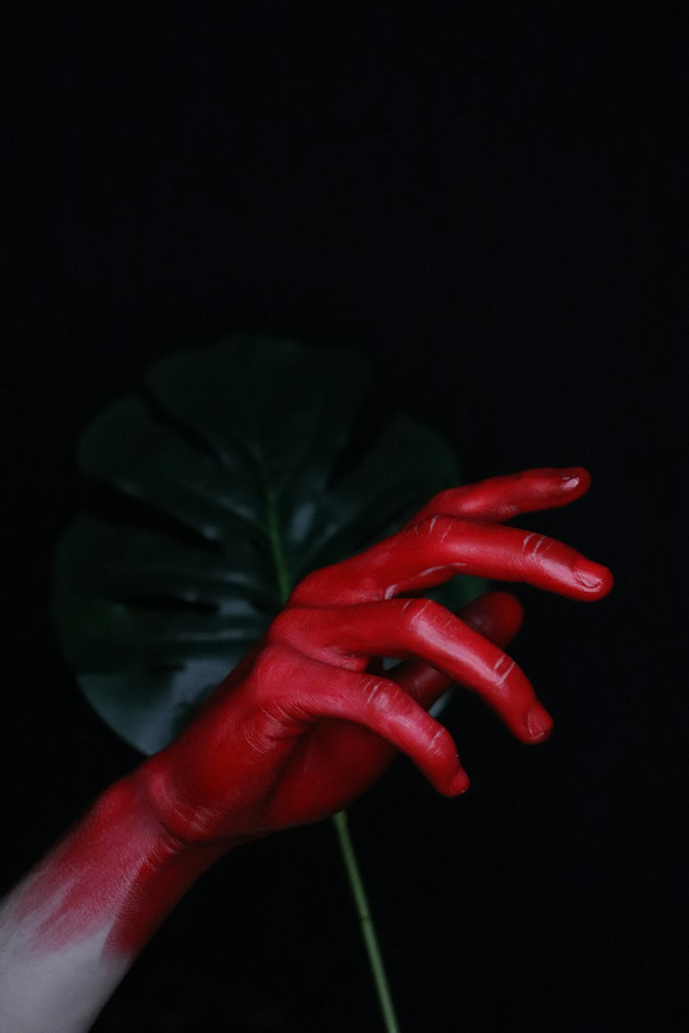 persons left hand with red manicure