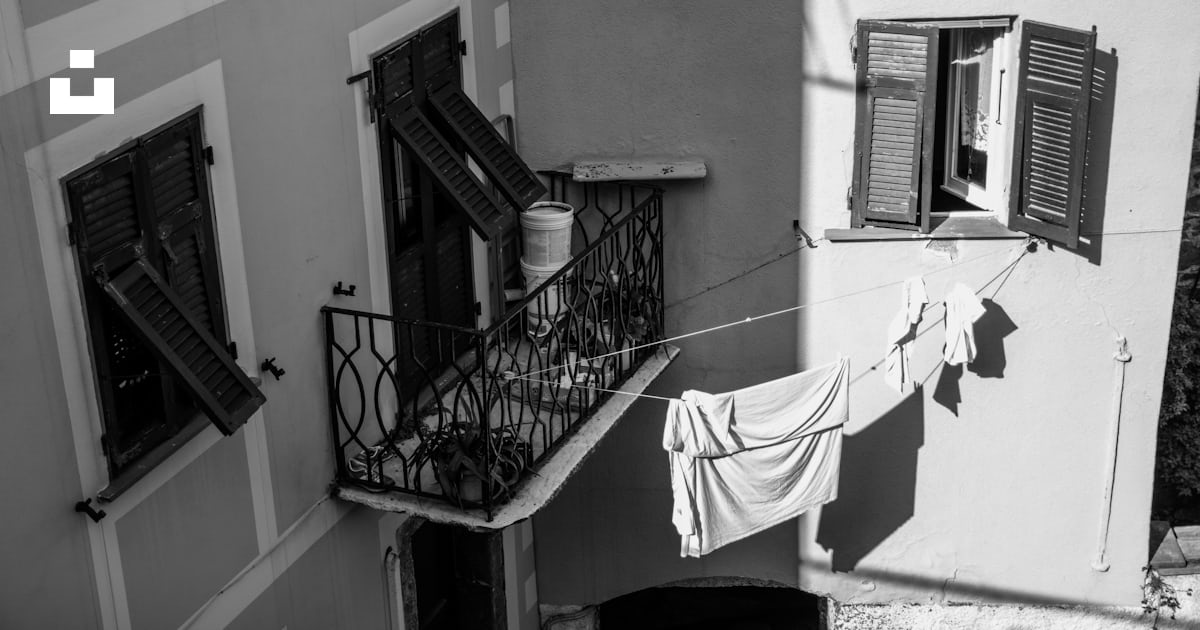 White textile on black metal railings photo – Free Cinque terre Image ...