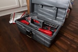 black and red tool box