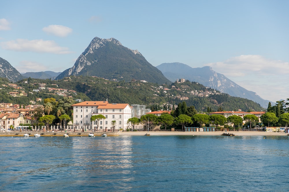 white and brown concrete building near body of water during daytime