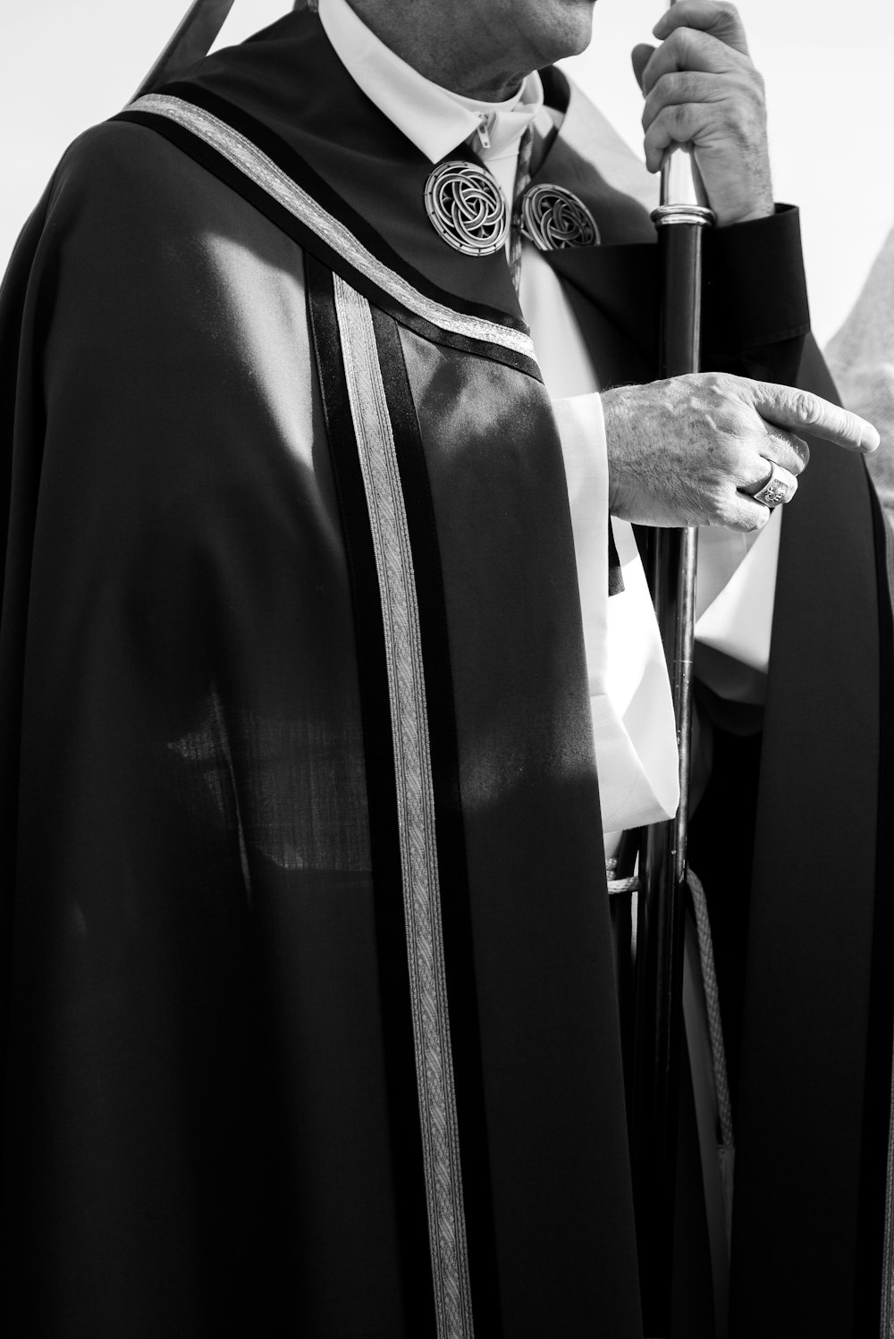 person in black and white long sleeve shirt