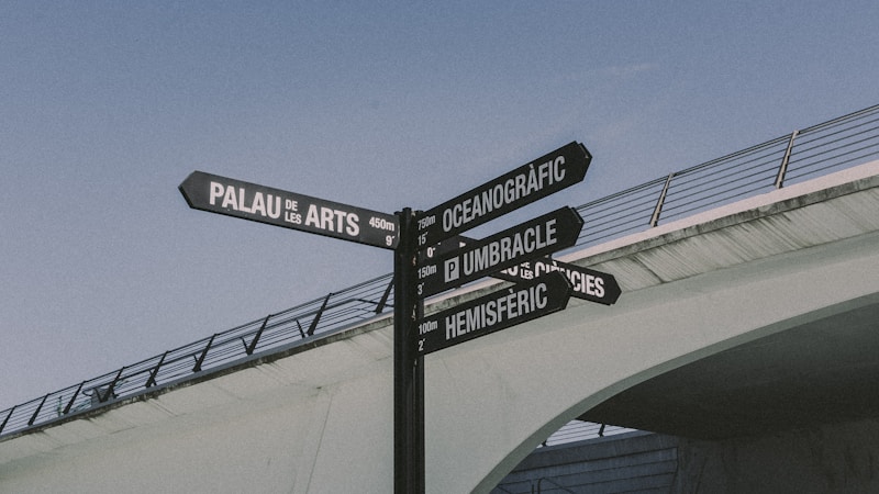 black and white street sign