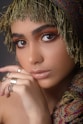 woman wearing silver diamond ring