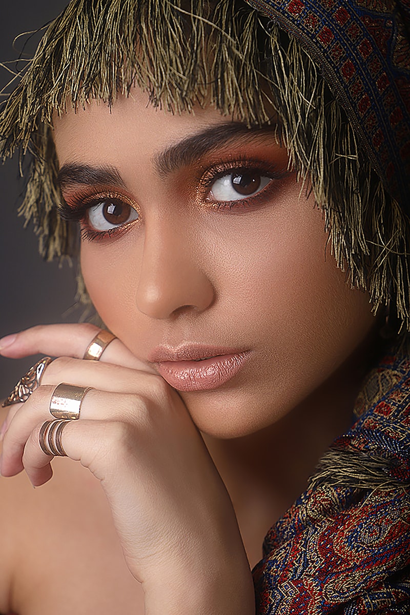 Beauty portrait with volume lashes