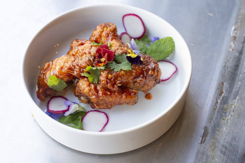 cooked food on white ceramic bowl