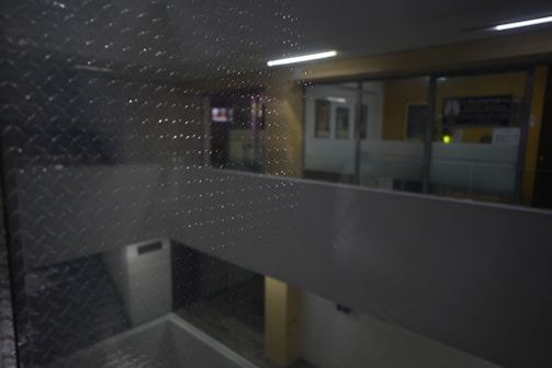 Before and after images of a commercial space drying process.