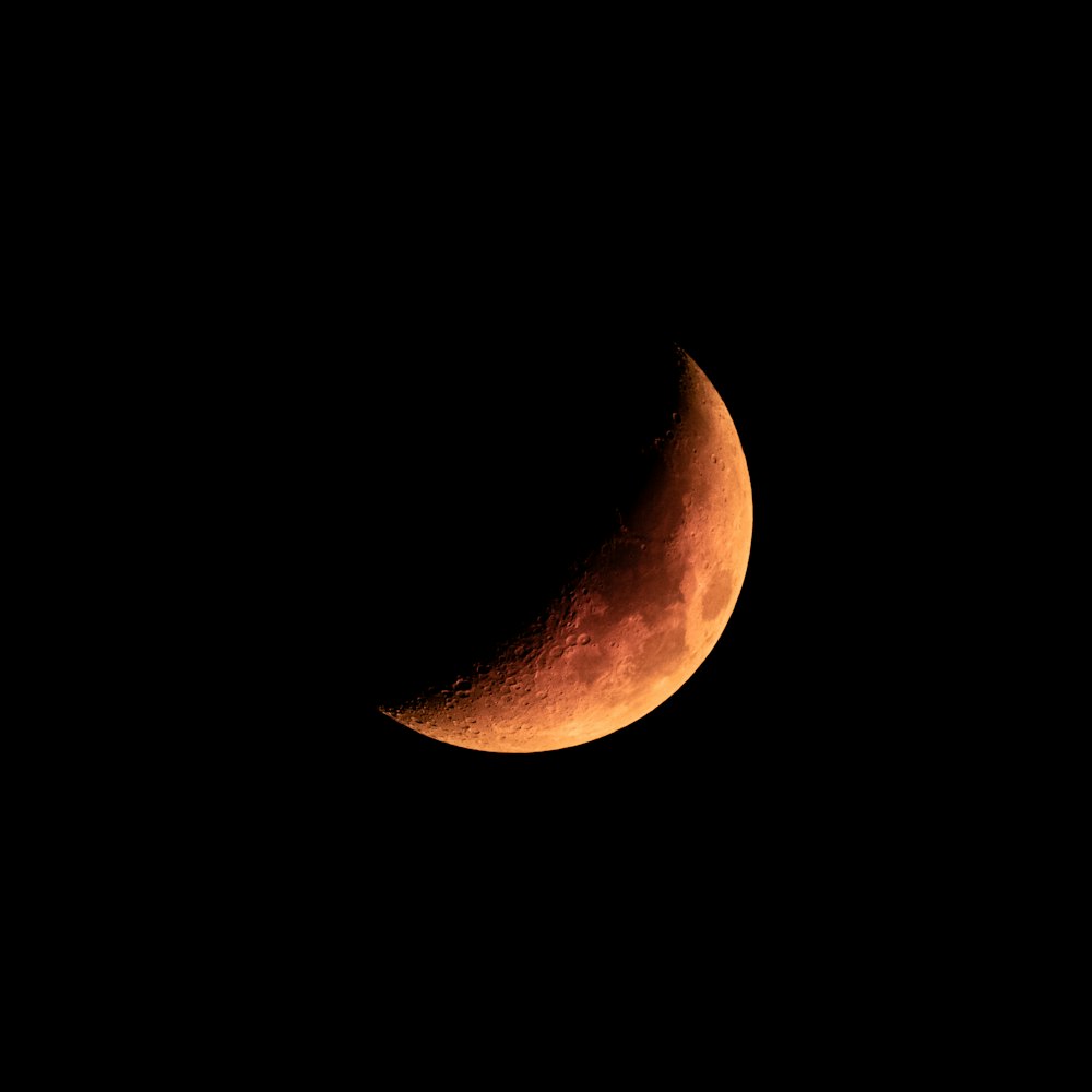 orange moon in the sky