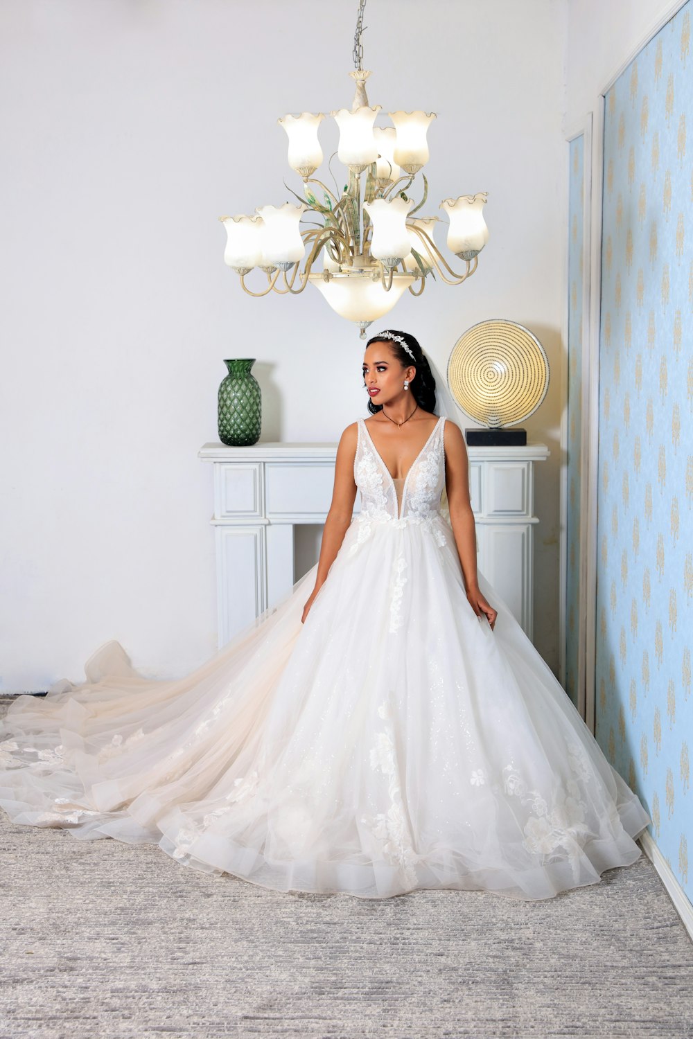 woman in white wedding dress