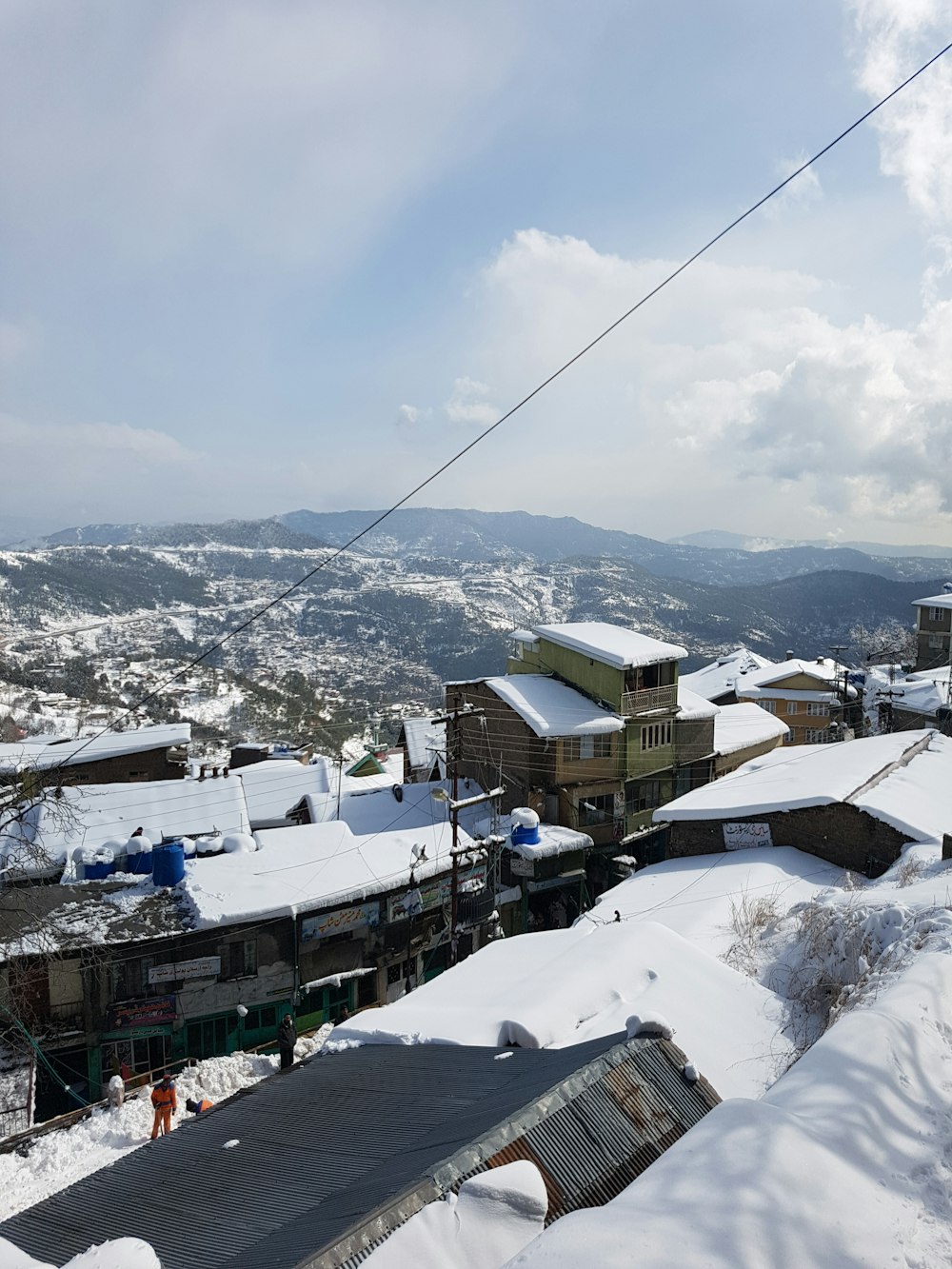 houses on snow covered ground during daytime