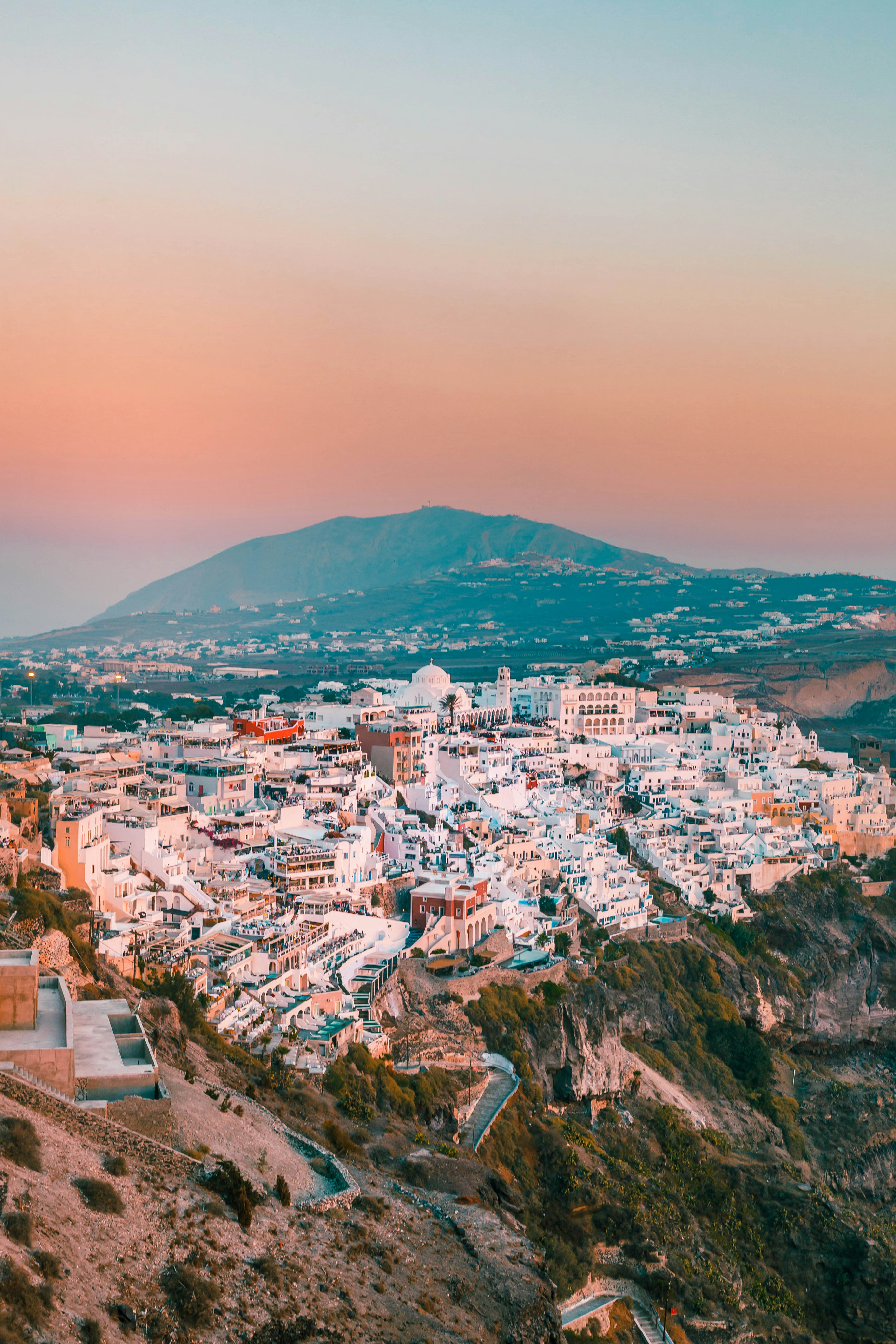 Fira Village, Santorini Sunset Greece