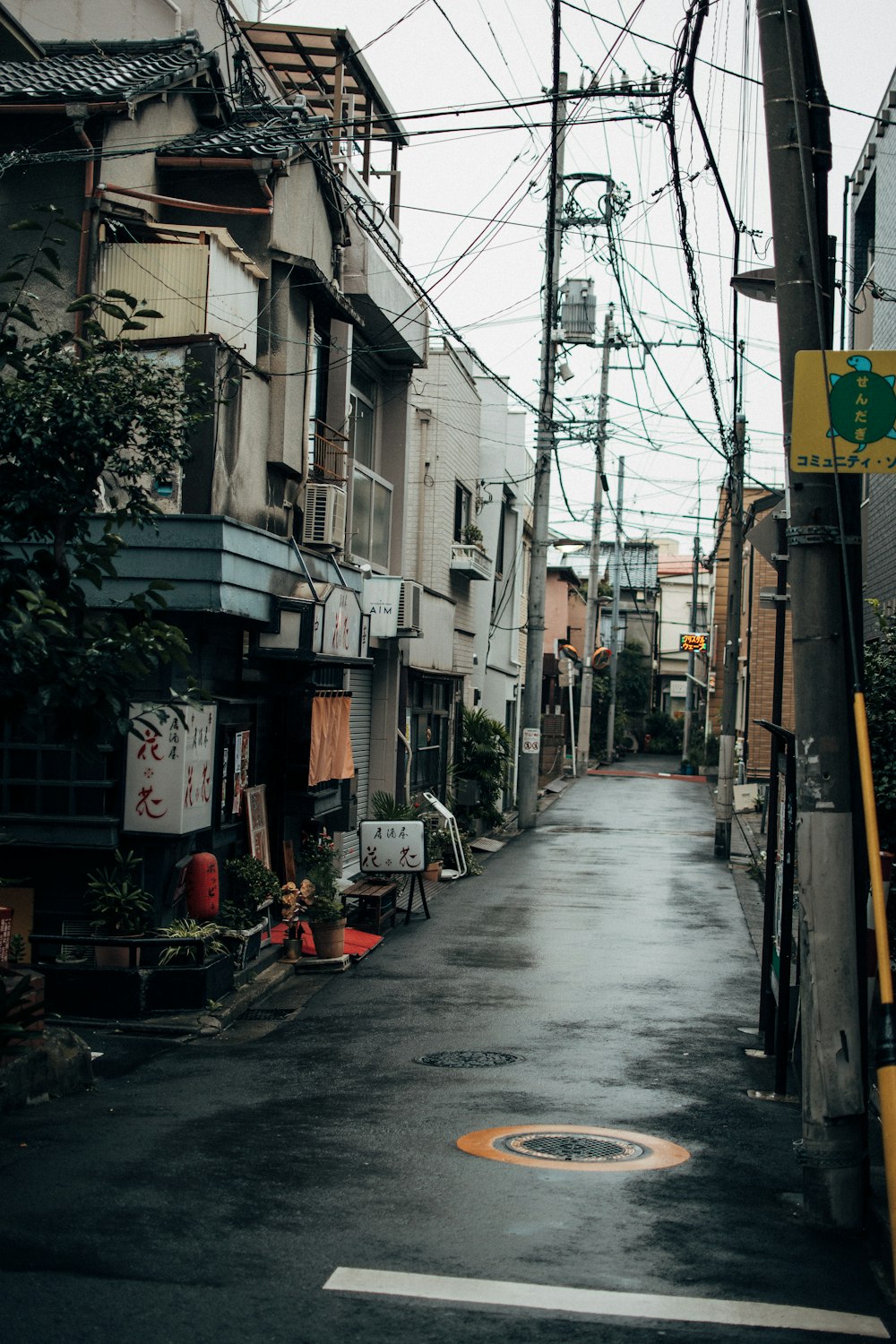 empty street with cars parked beside buildings during daytime