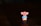 A small toy figure with a cartoonish appearance, resembling a bear or similar animal, wearing a blue outfit and a yellow accessory. It is placed on a dark surface, with soft lighting that highlights its features and casts a slight shadow.