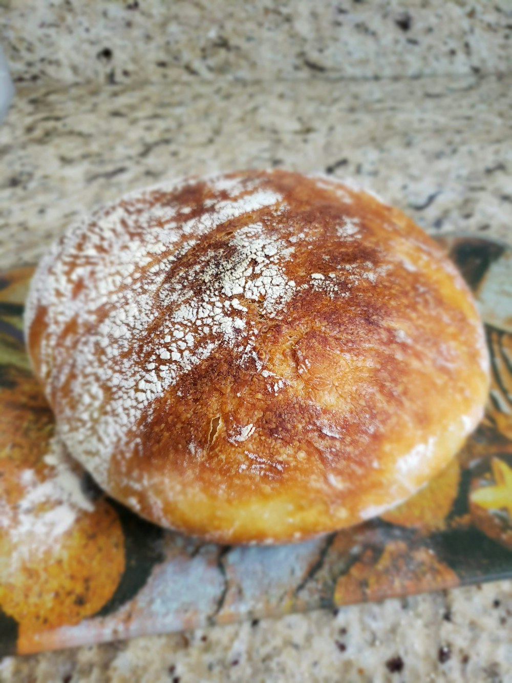 brown bread on gray surface