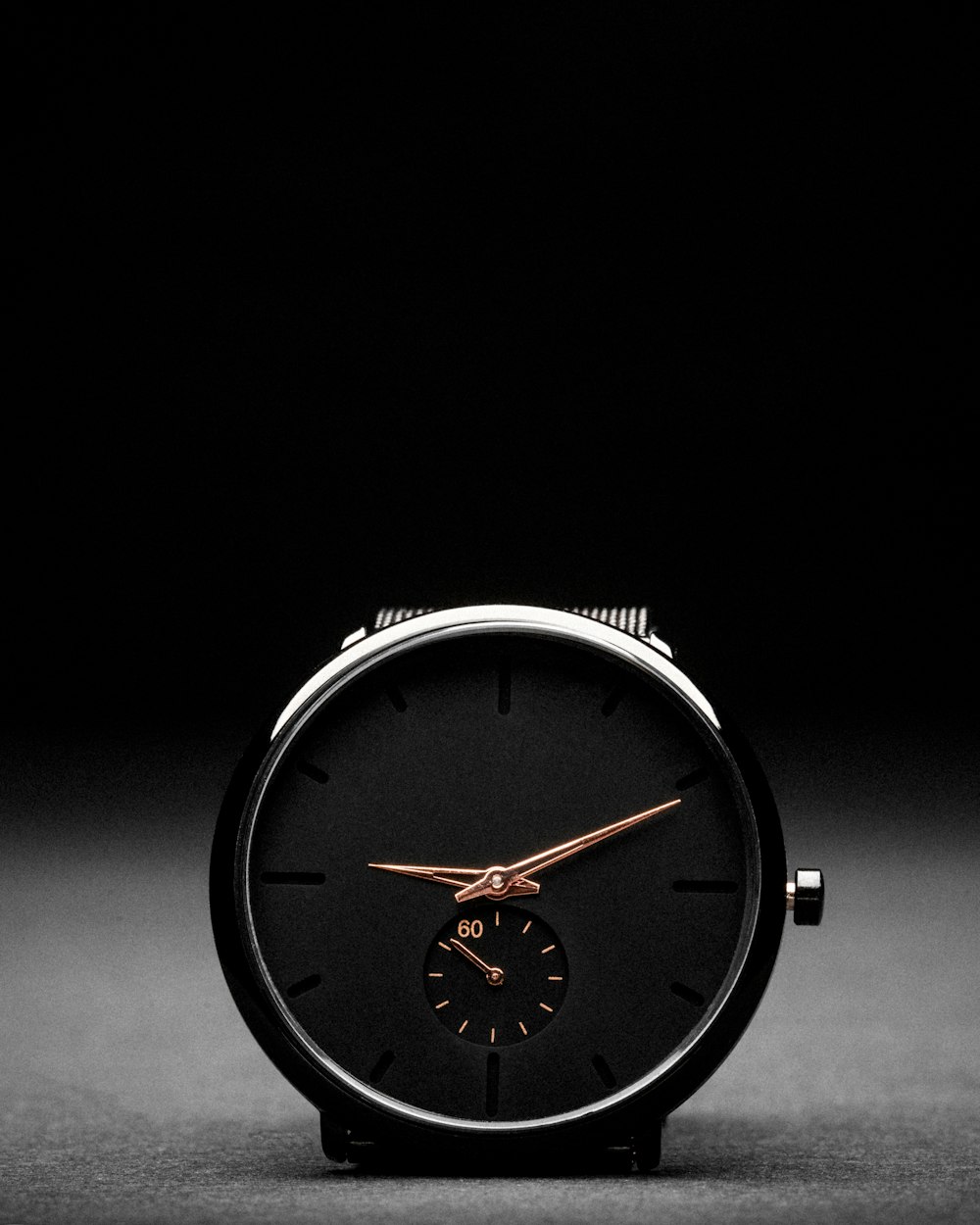 black and silver analog watch
