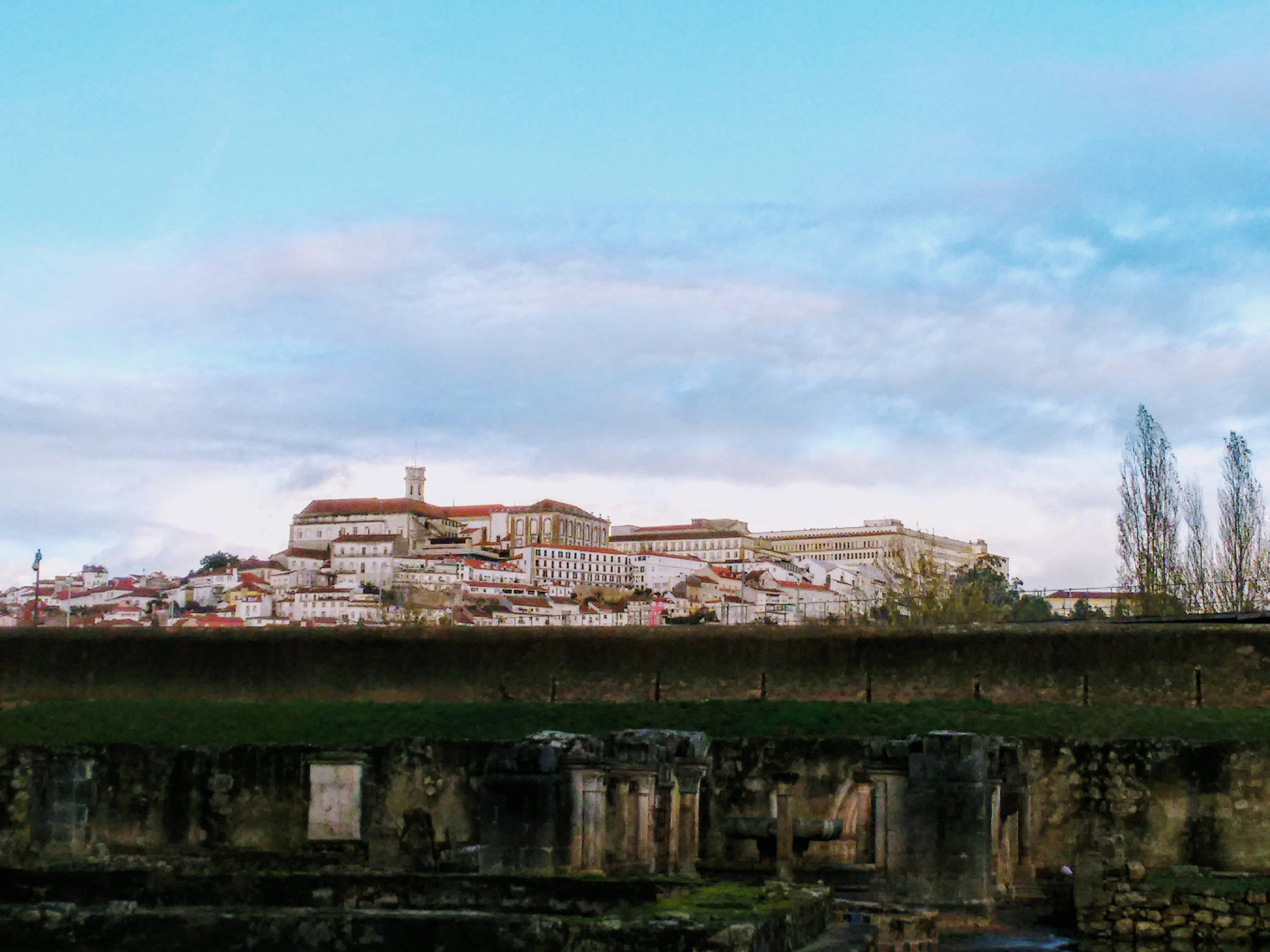 a view of a city from a bridge
