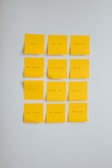 yellow sticky notes on white wall