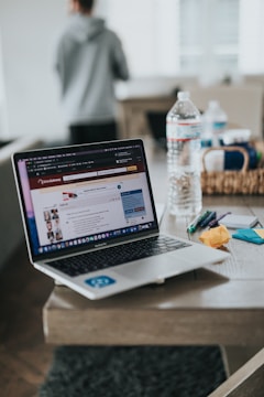 A close-up of a website on a laptop screen.