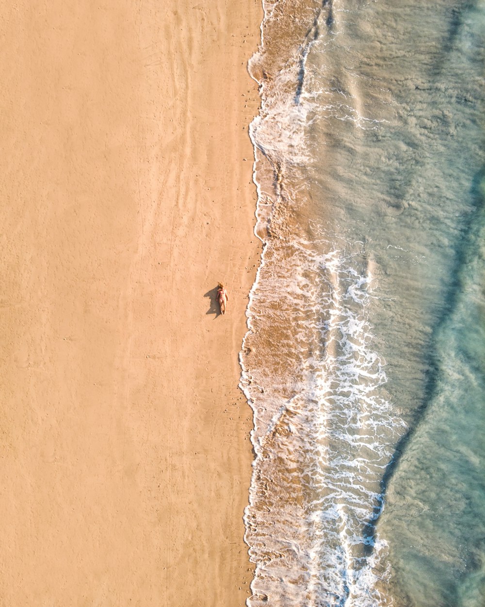 aerial view of ocean waves