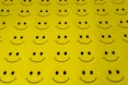 yellow and black heart print textile