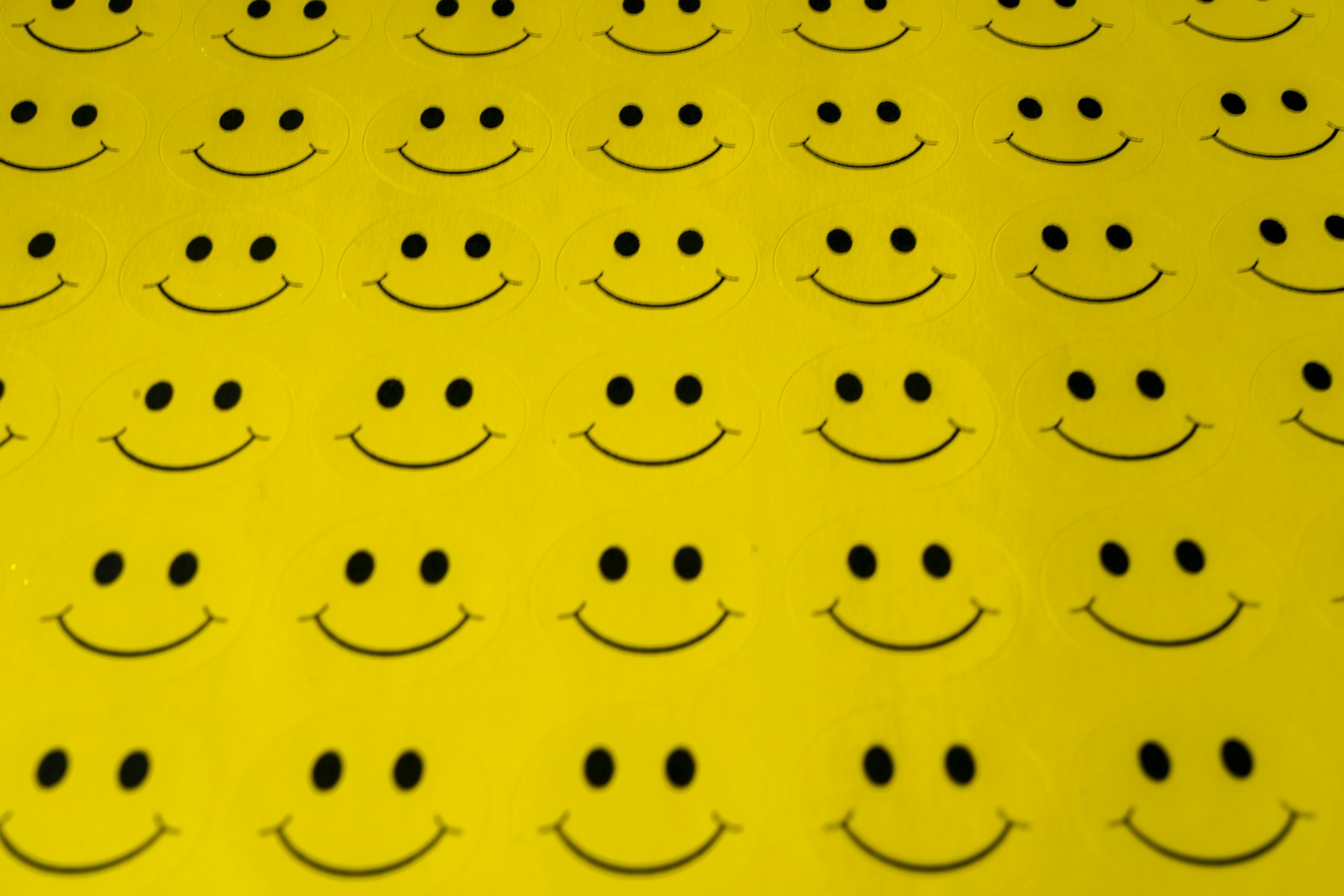 A set of yellow smiley stickers