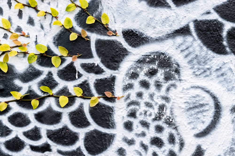 white and black heart shaped textile