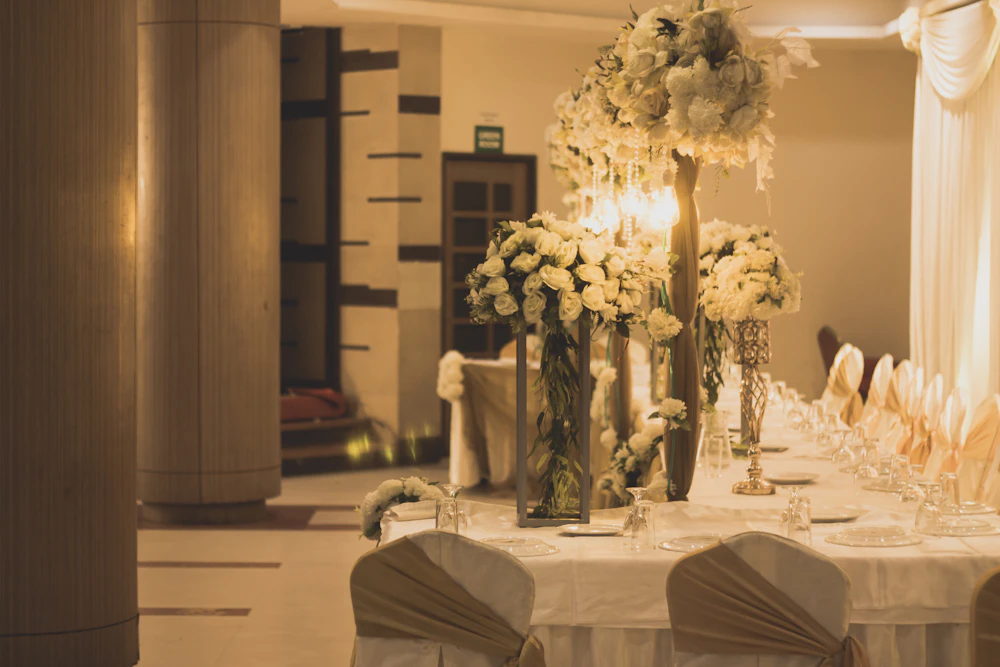 Place settings checked before service begins.