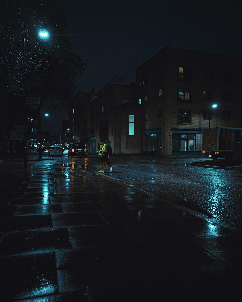 black and white road during night time