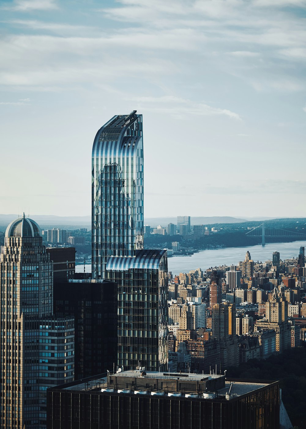 a view of a city from a tall building