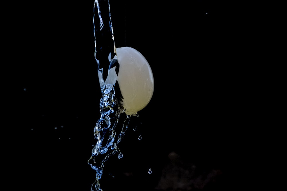 water drop on black surface