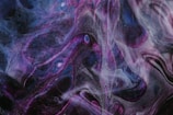 Abstract cosmic patterns in deep blues and purples, evoking the mystery of the akashic records.