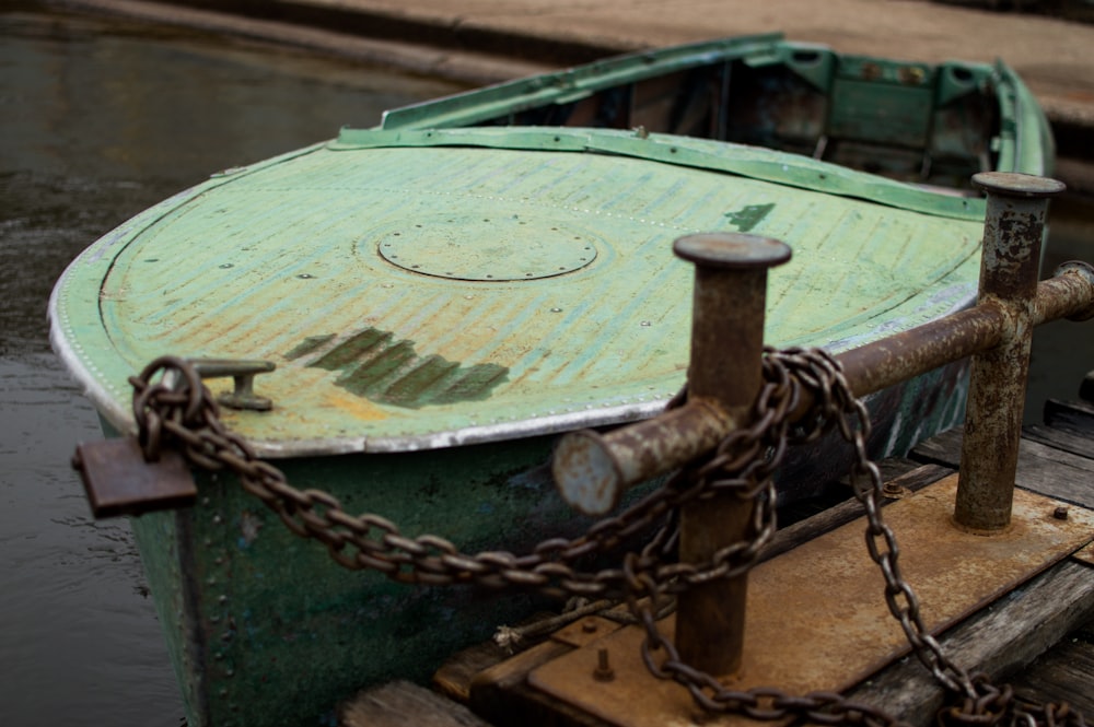 green and brown metal wheel