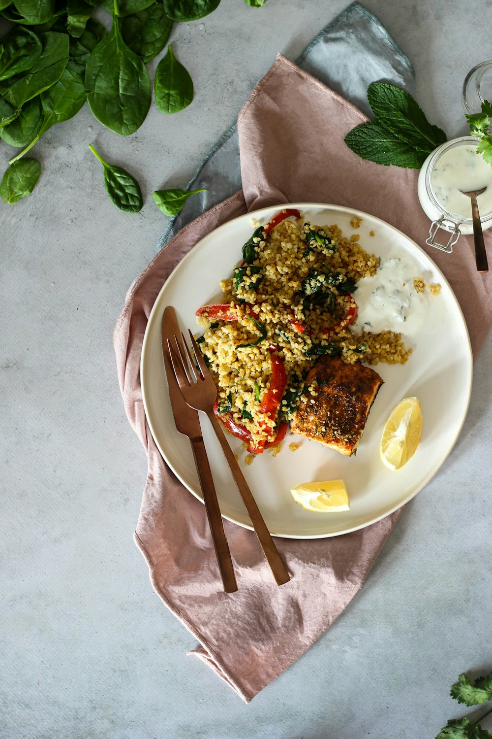 cooked food on white ceramic plate