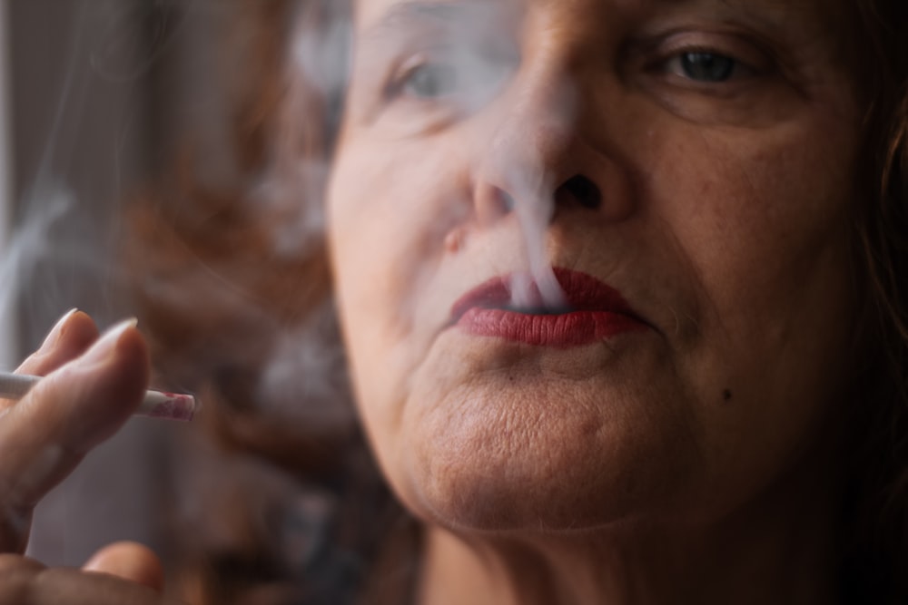 woman with white powder on her face