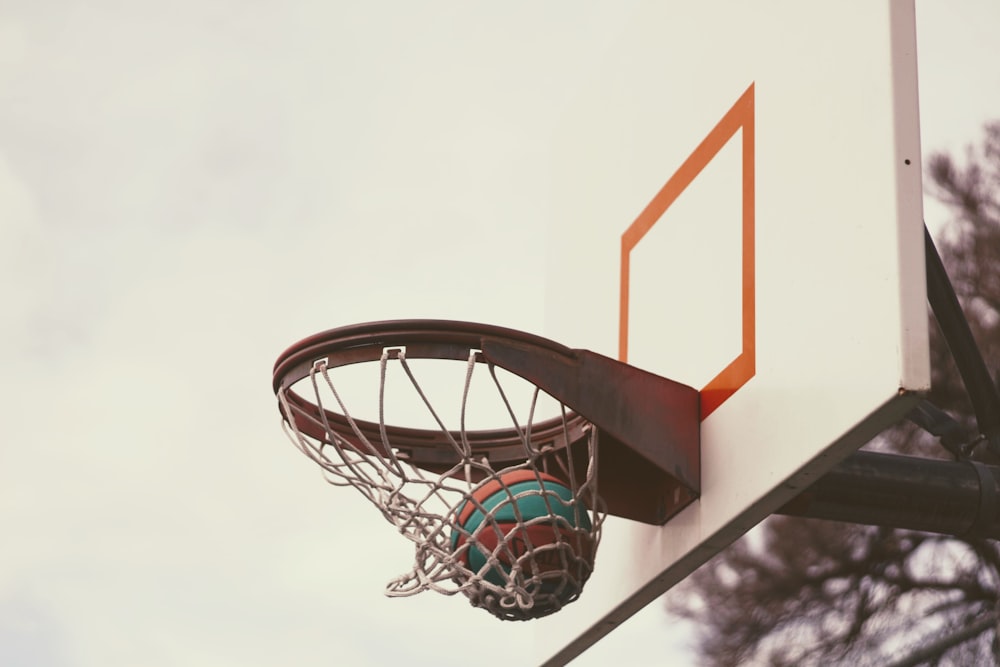 red and black basketball hoop