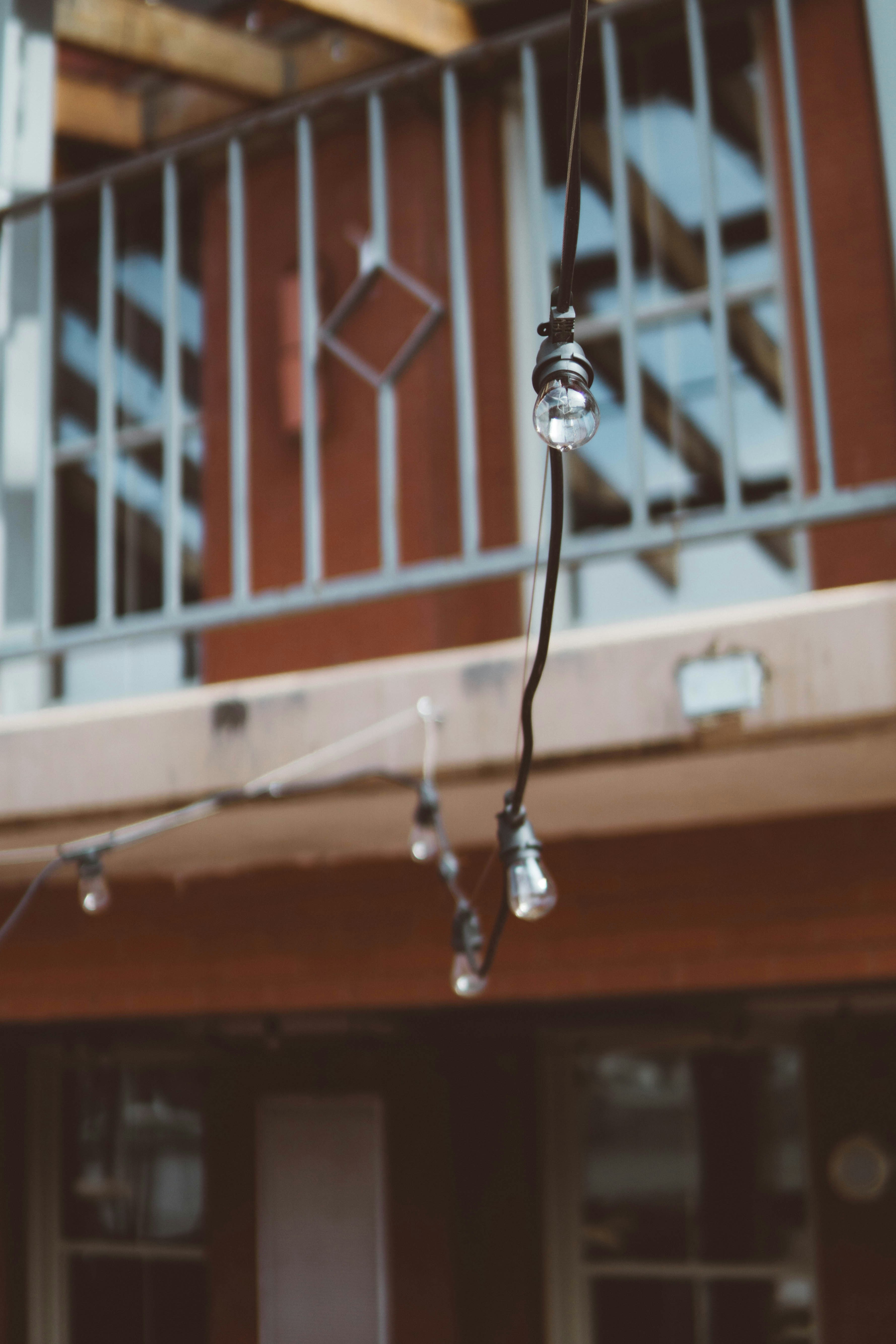 black and white string light